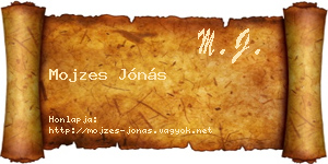 Mojzes Jónás névjegykártya